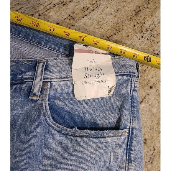 Abercrombie & Fitch The 90s Straight Ultra High Rise Jeans Crossover Size 37/24L - Picture 4 of 16
